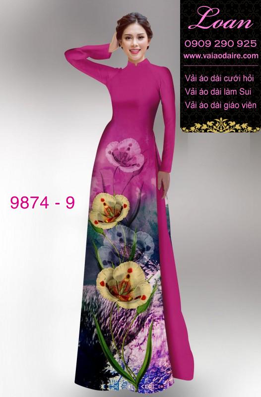 Vải áo dài hoa 3D