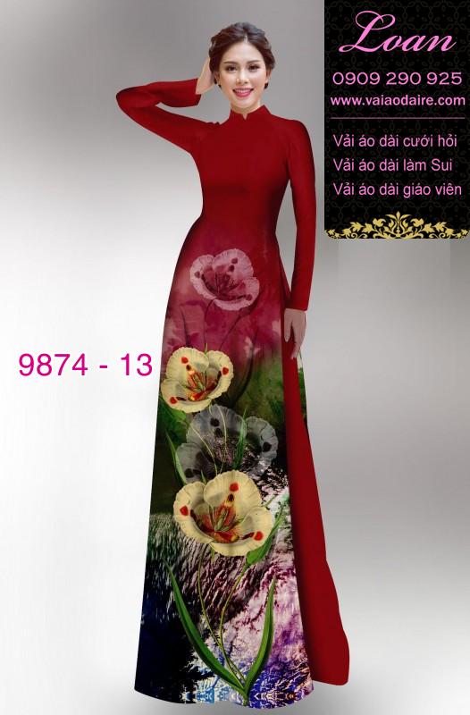 Vải áo dài hoa 3D