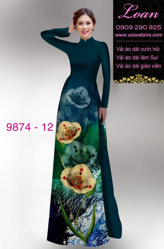 Vải áo dài hoa 3D