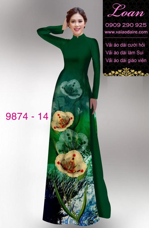 Vải áo dài hoa 3D