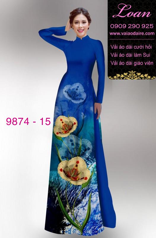 Vải áo dài hoa 3D