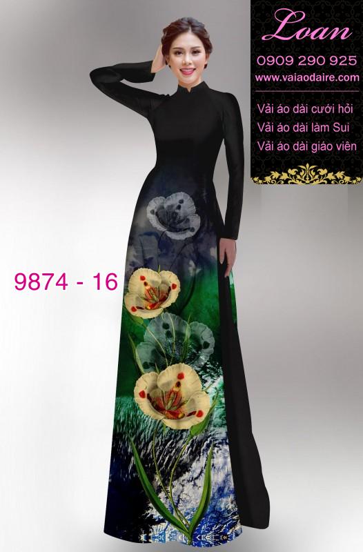 Vải áo dài hoa 3D
