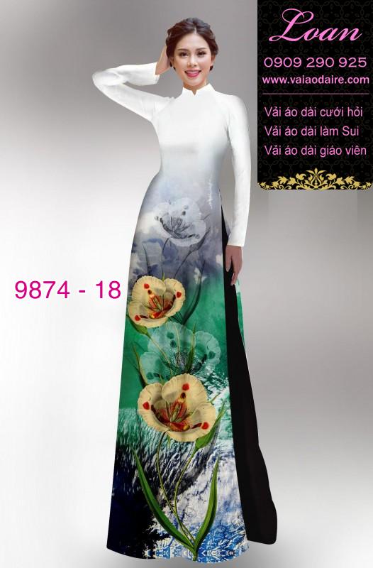 Vải áo dài hoa 3D