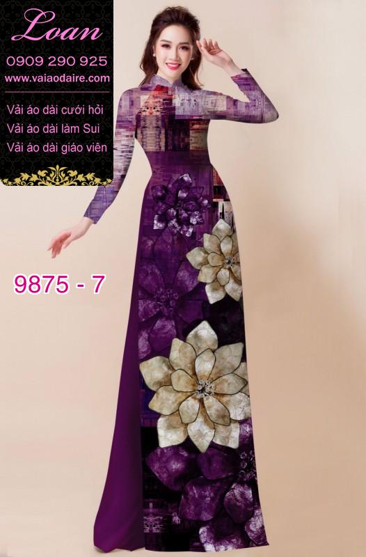 Vải áo dài hoa 3D Vải áo dài hoa 3D