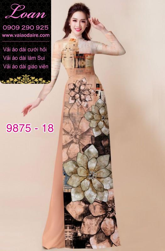 Vải áo dài hoa 3D Vải áo dài hoa 3D