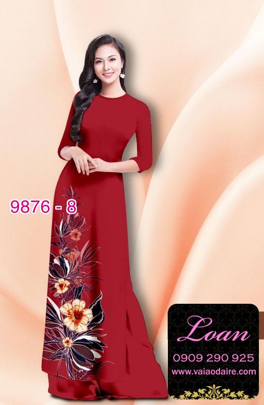 Vải áo dài hoa 3D