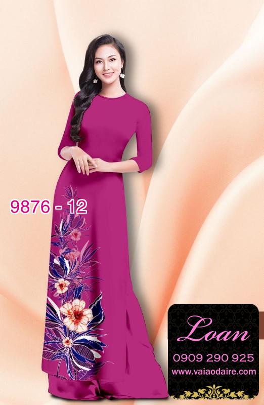 Vải áo dài hoa 3D