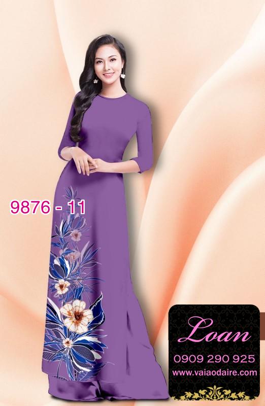 Vải áo dài hoa 3D