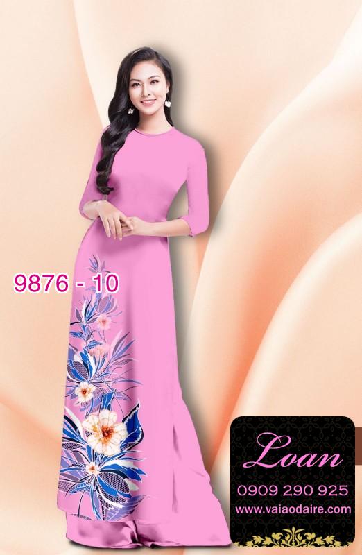 Vải áo dài hoa 3D