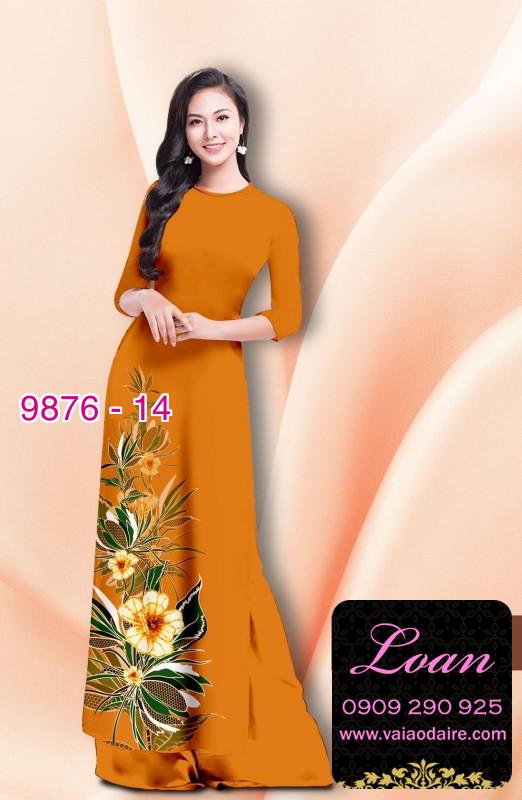 Vải áo dài hoa 3D