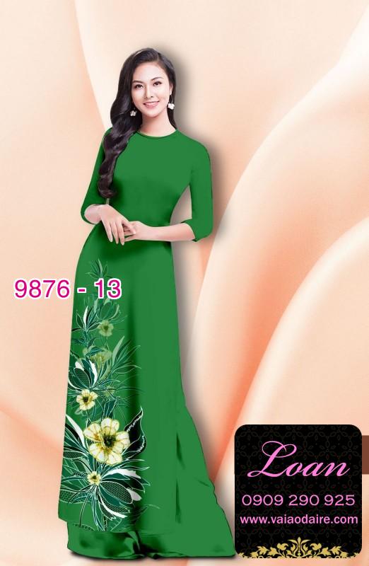 Vải áo dài hoa 3D