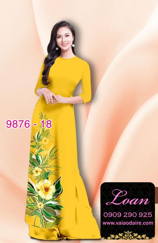 Vải áo dài hoa 3D