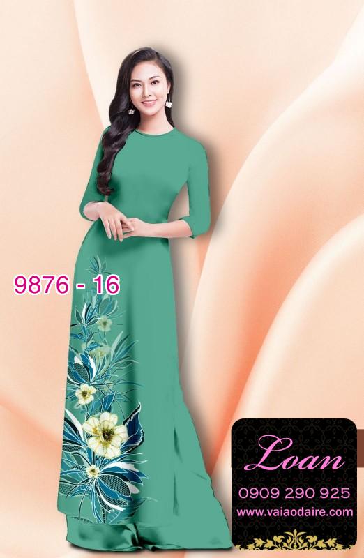 Vải áo dài hoa 3D