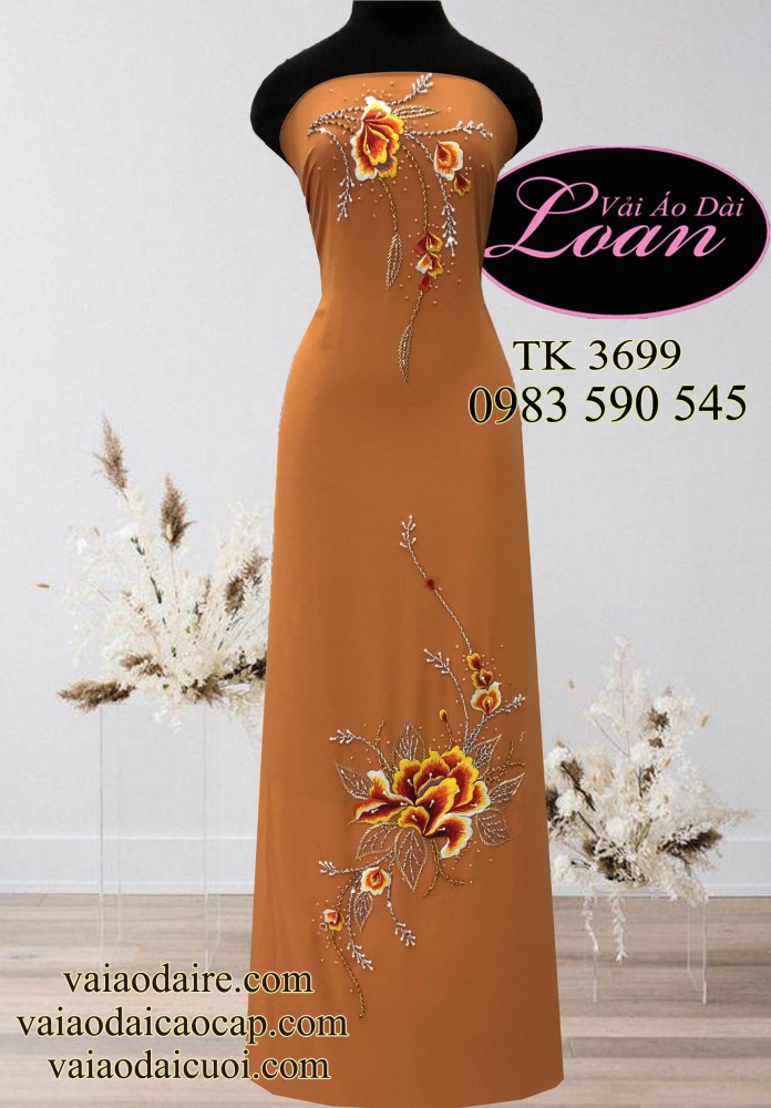 Vải áo dài kết hoa