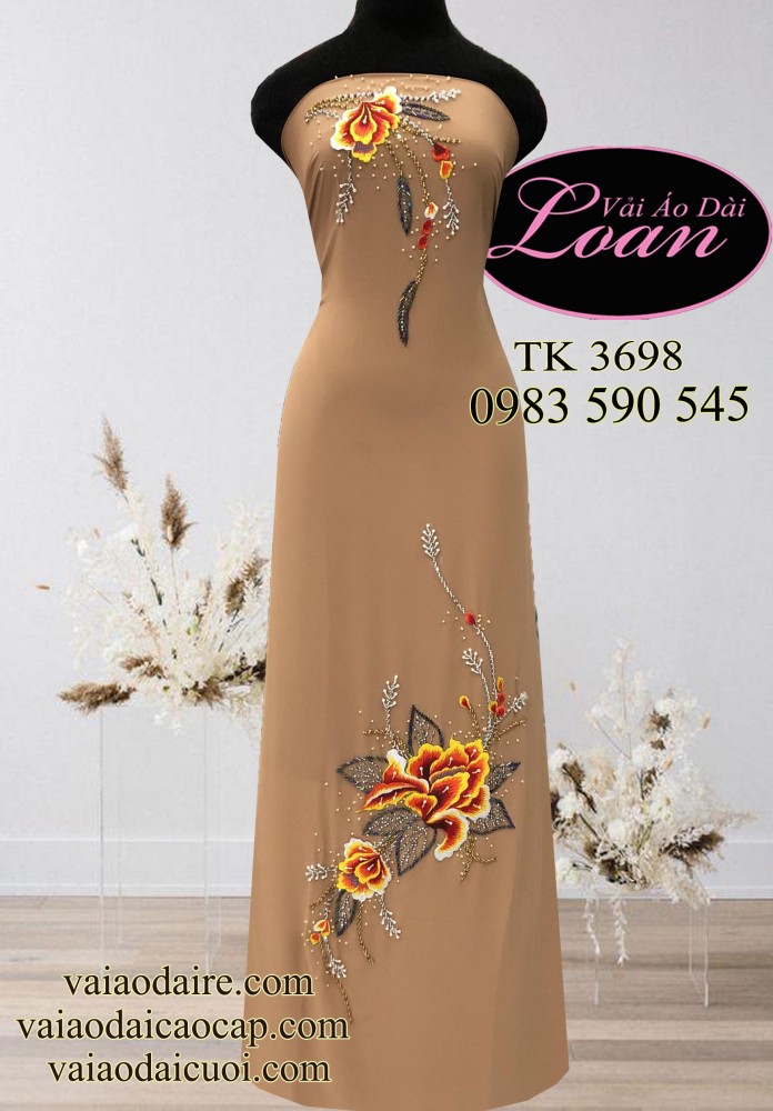 Vải áo dài kết hoa