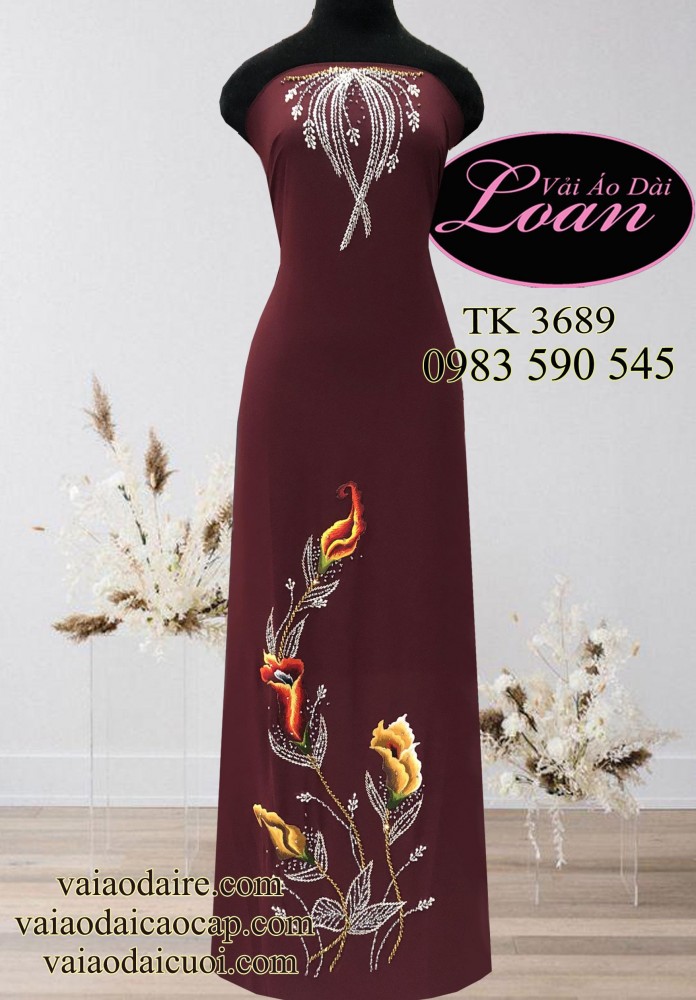 Vải áo dài kết hoa