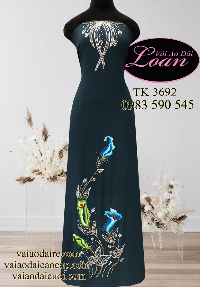 Vải áo dài kết hoa