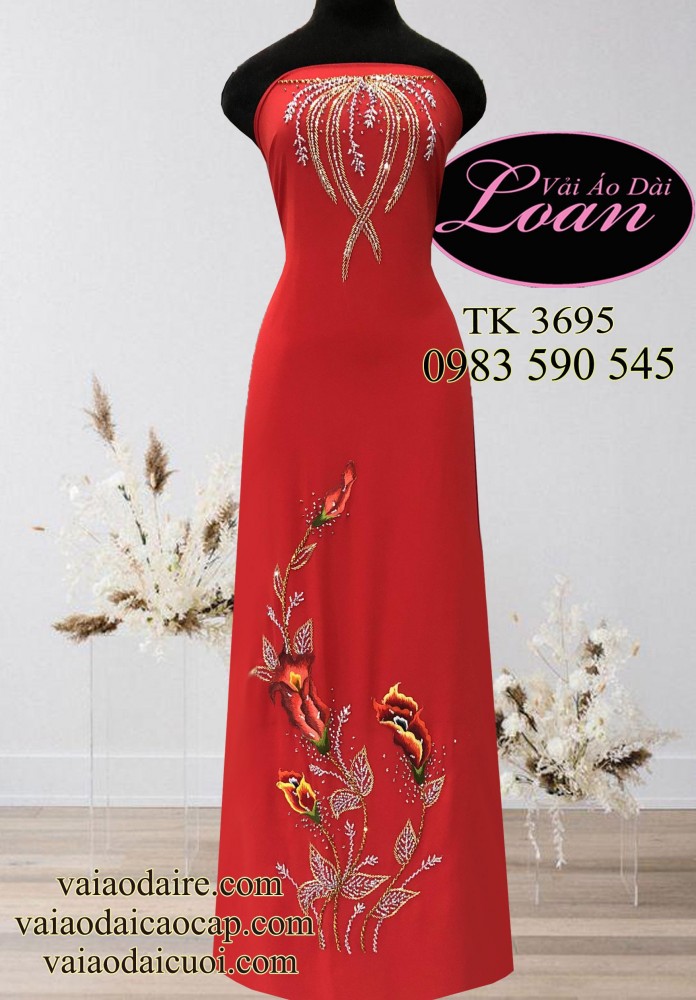 Vải áo dài kết hoa