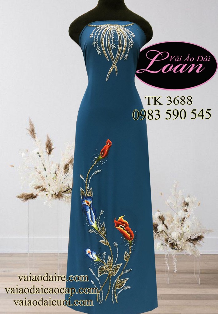 Vải áo dài kết hoa