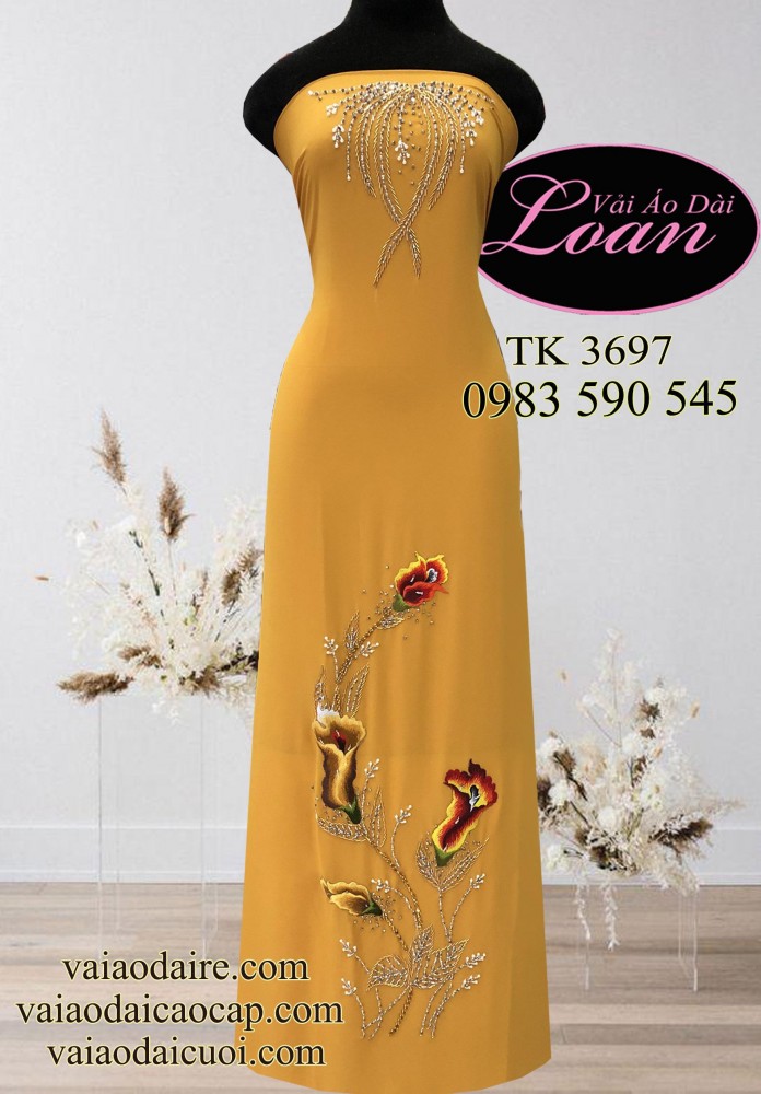 Vải áo dài kết hoa