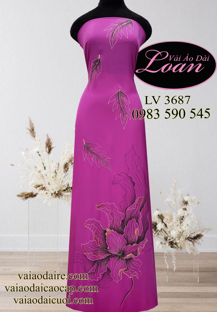 Vải áo dài vẽ 3D