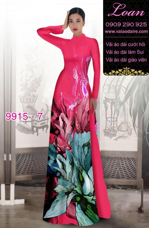 Vải áo dài hoa 3D