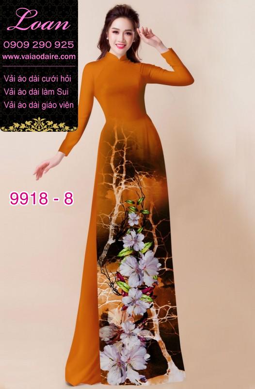 Vải áo dài hoa 3D