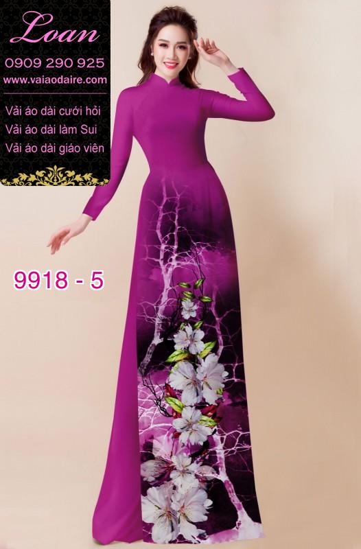 Vải áo dài hoa 3D