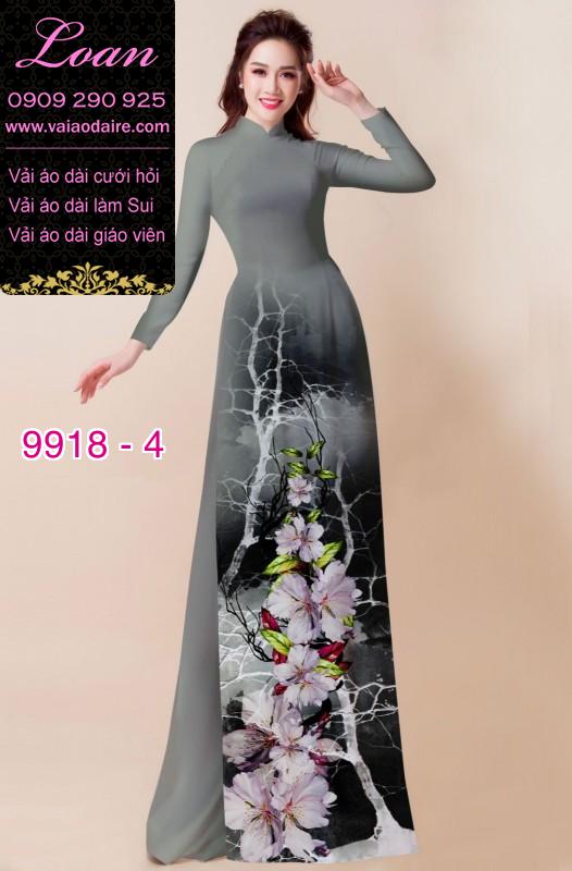Vải áo dài hoa 3D