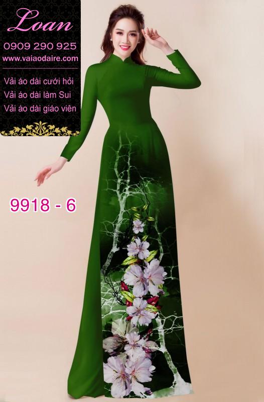 Vải áo dài hoa 3D