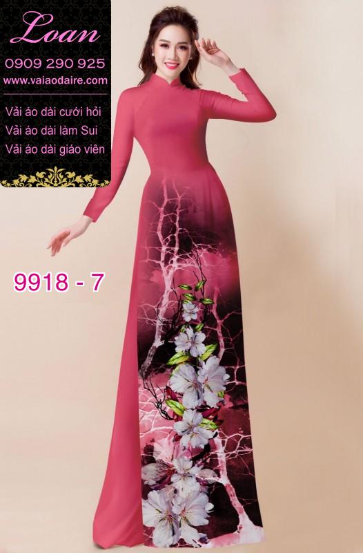 Vải áo dài hoa 3D