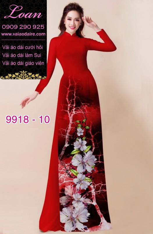 Vải áo dài hoa 3D