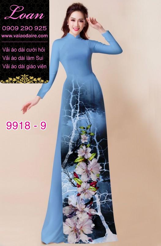 Vải áo dài hoa 3D
