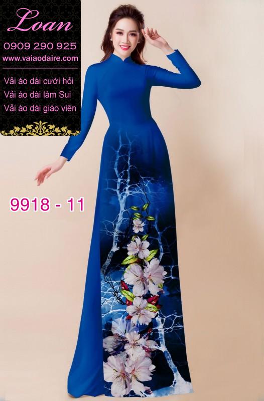 Vải áo dài hoa 3D