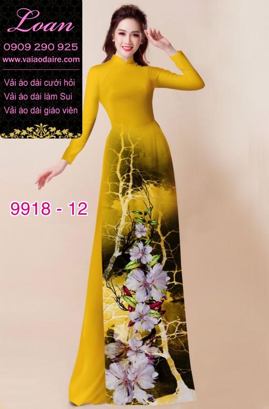 Vải áo dài hoa 3D