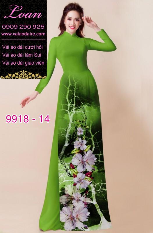 Vải áo dài hoa 3D