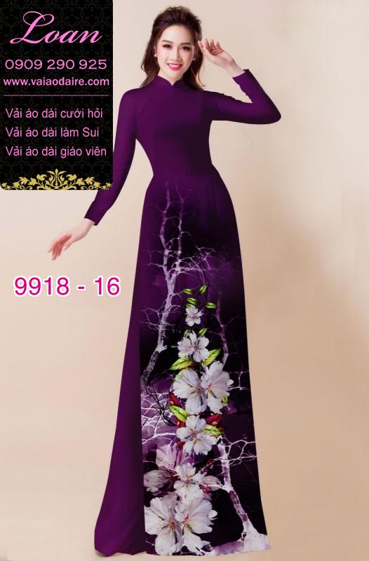 Vải áo dài hoa 3D