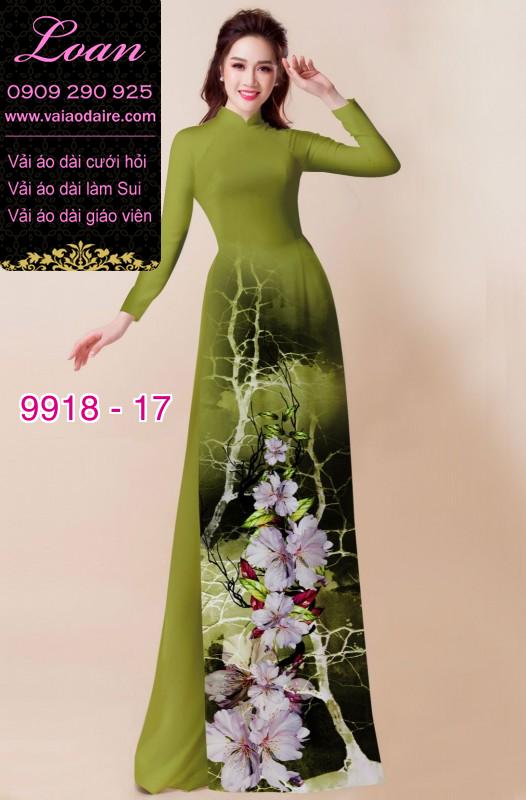 Vải áo dài hoa 3D