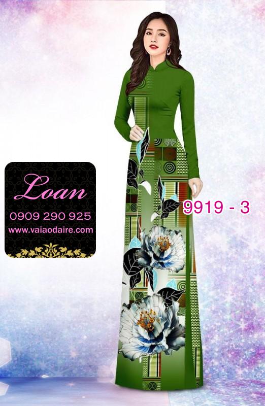 Vải áo dài hoa 3D