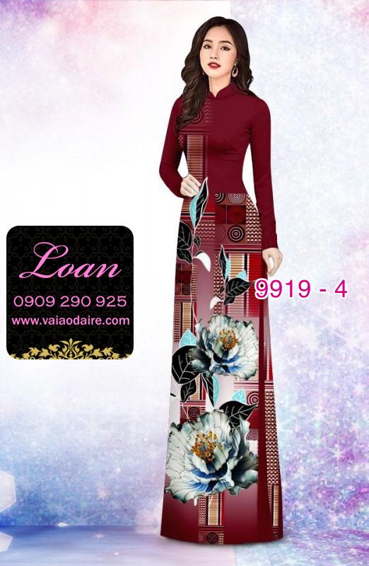 Vải áo dài hoa 3D
