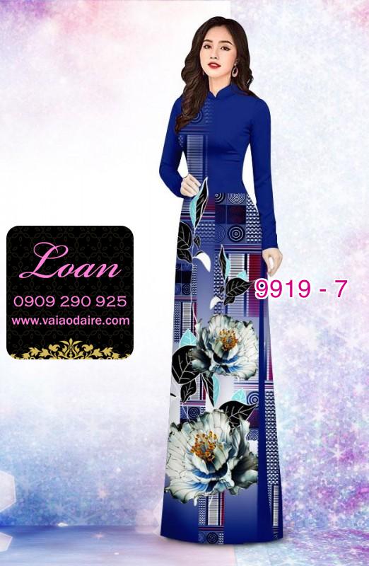Vải áo dài hoa 3D