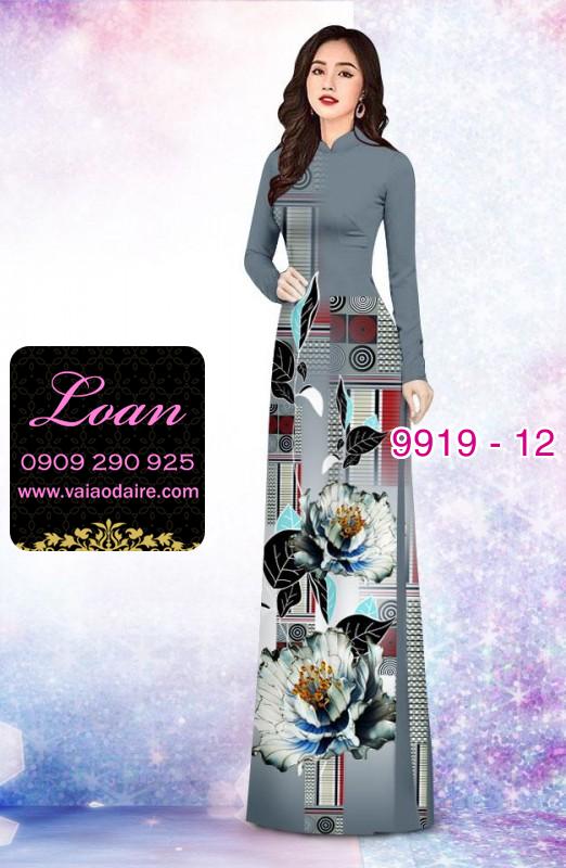 Vải áo dài hoa 3D