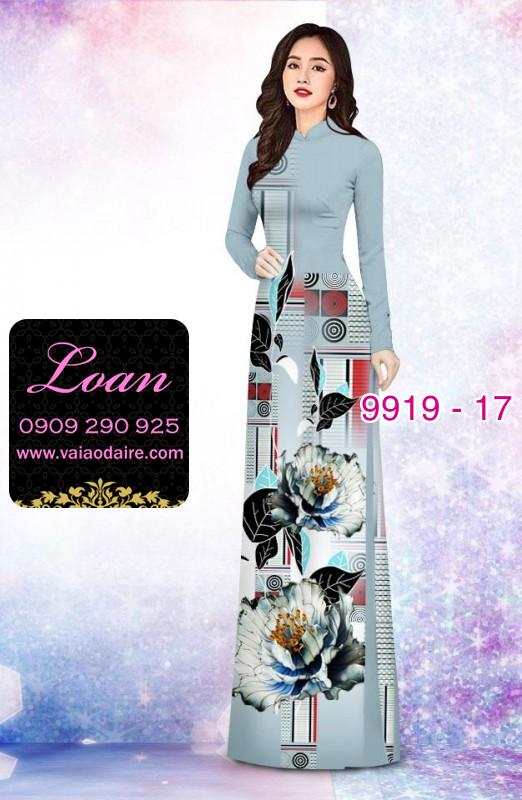 Vải áo dài hoa 3D