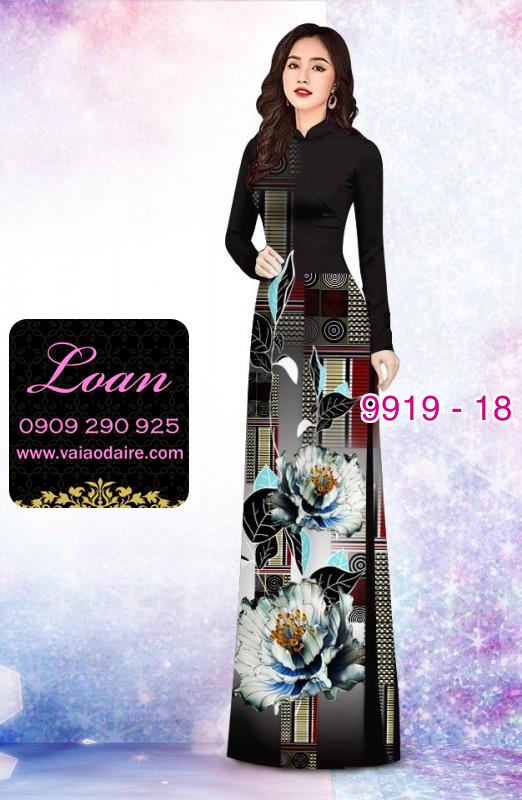 Vải áo dài hoa 3D