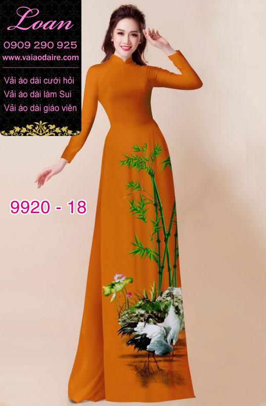Vải áo dài hoa 3D