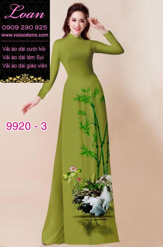Vải áo dài hoa 3D