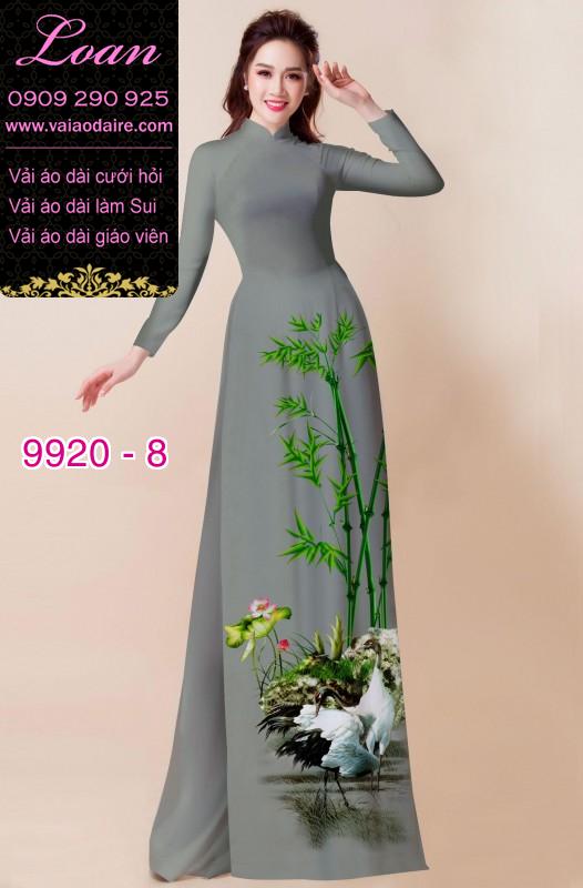 Vải áo dài hoa 3D