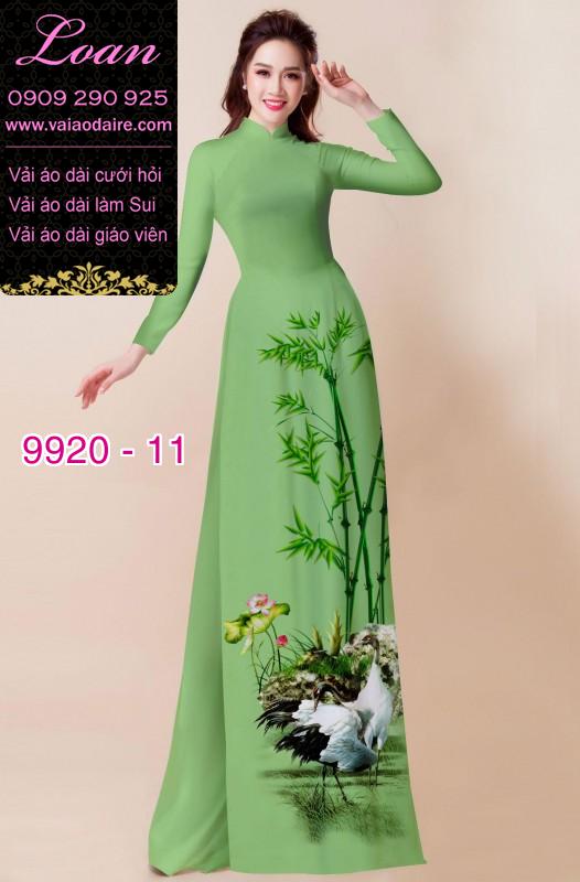 Vải áo dài hoa 3D
