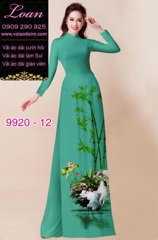 Vải áo dài hoa 3D