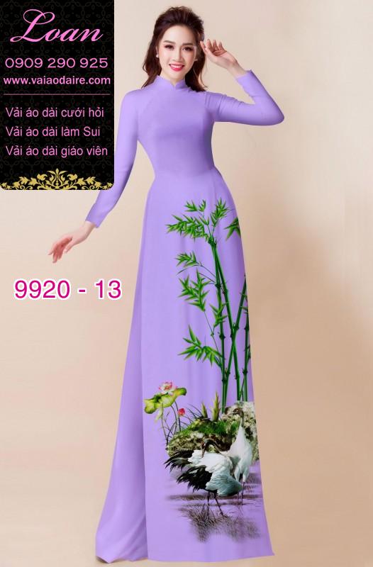 Vải áo dài hoa 3D